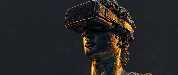 Una statua greca con gli occhiali VR