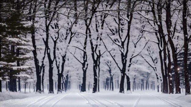 una strada coperta di neve