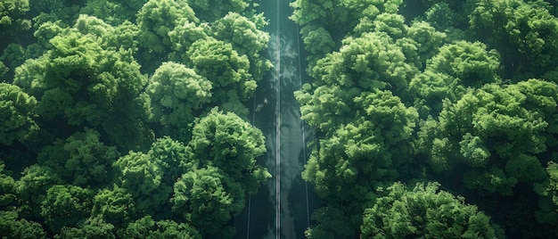 Una strada curva circondata da foreste lussureggianti
