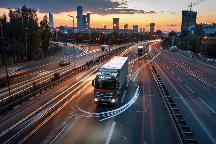 Foto una strada della città piena di traffico