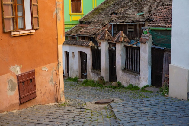 Una strada nel centro storico di cesky krumlov