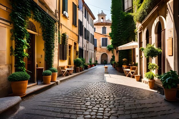 Una strada nel centro storico di una città