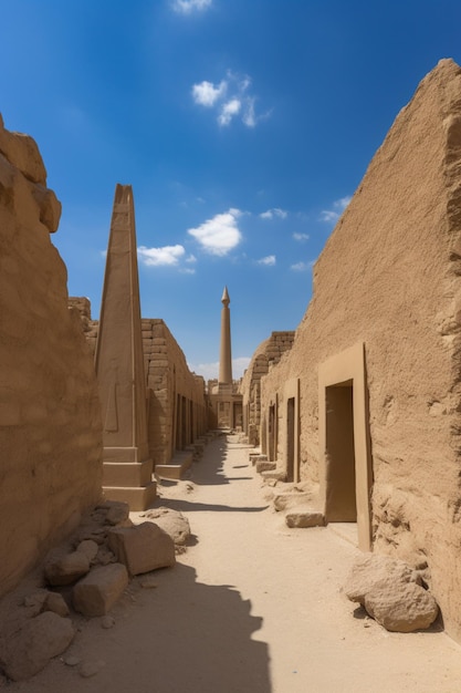 Una strada nell'antica città di Luxor