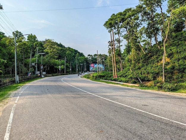 Una strada serena nel giardino del tè