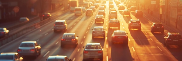 Una strada trafficata con auto che la guidano sotto la pioggia da un'immagine generata da AI