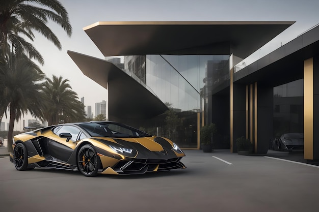 Una supercar iper Lamborghini fotorealistica generata da Ai