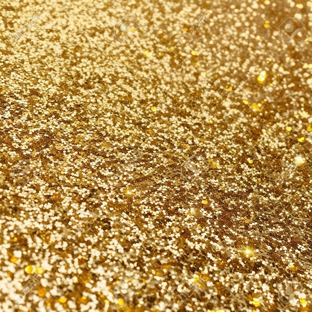 una superficie macchiata gialla con un sacco di glitter su di essa