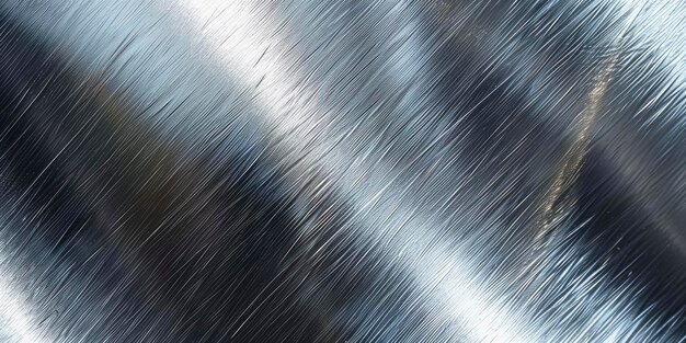 una superficie metallica lucida con luci e riflessi e una consistenza simile a quella dell'acciaio inossidabile