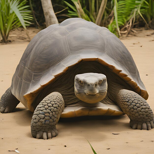 una tartaruga è mostrata in natura