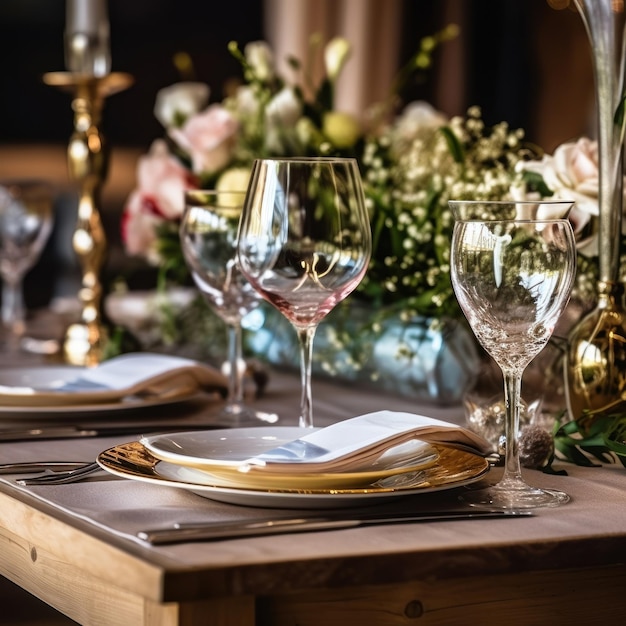 Una tavola apparecchiata per una cena con una candela e dei fiori.
