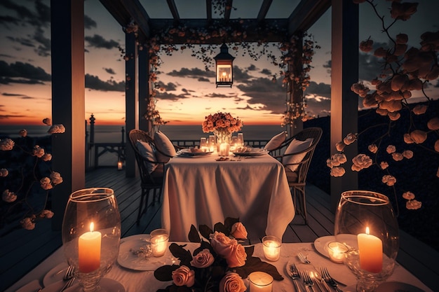 una tavola romantica per un matrimonio di persona