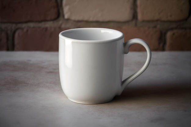 Una tazza bianca con un manico che dice "caffè".
