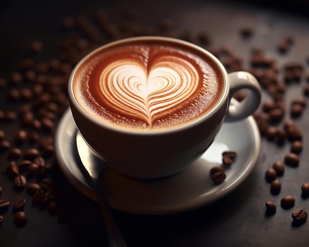 Una tazza di caffè a forma di amore