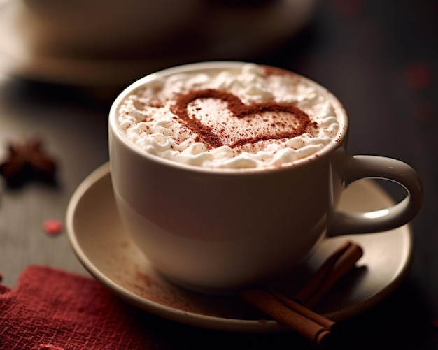 Una tazza di caffè a forma di amore