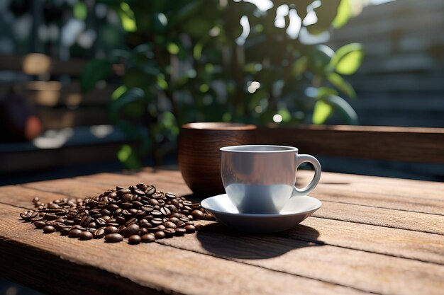 una tazza di caffè accanto al disegno di sfondo