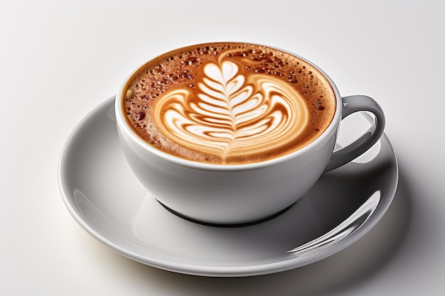 una tazza di caffè caldo isolato sfondo bianco fotografia professionale