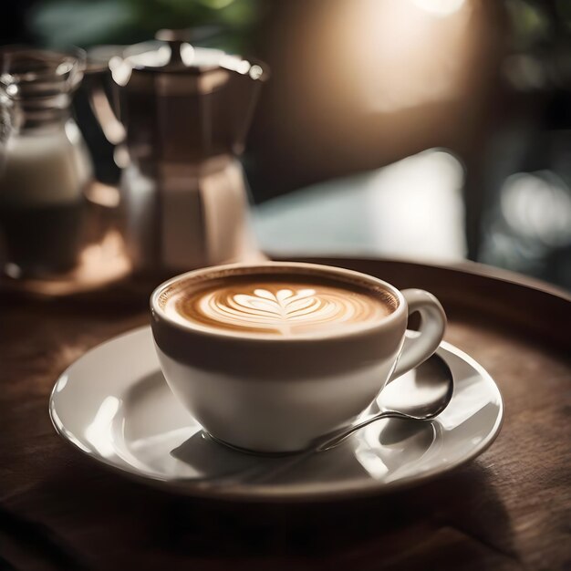 Una tazza di caffè con latte