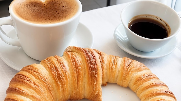 Una tazza di caffè con pasticcini appena sfornati