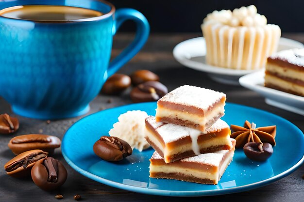 Una tazza di caffè con una tazza di caffè e una tazza di caffè.