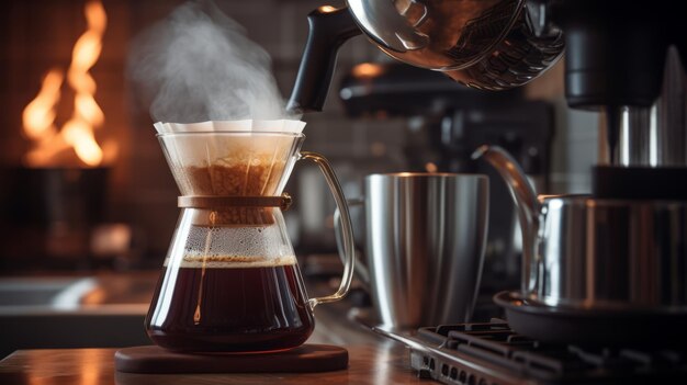 Una tazza di caffè in una macchina da caffè Espresso