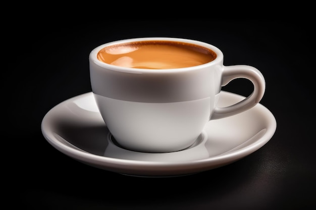 Una tazza di caffè su un piatto su una superficie bianca o trasparente sullo sfondo trasparente PNG
