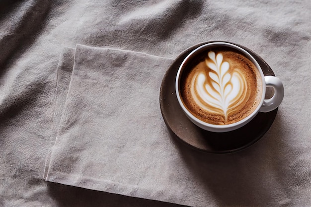 Una tazza di caffè sul frabric