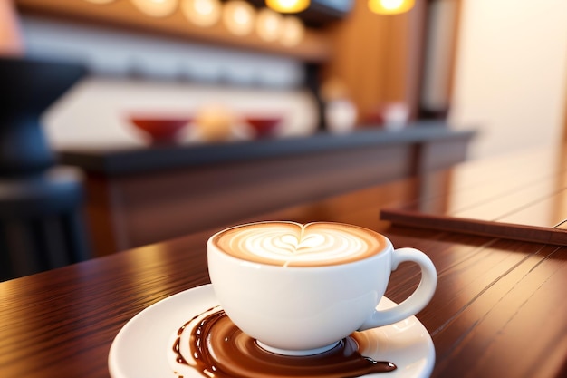 Una tazza di cappuccino con un cuore in cima.