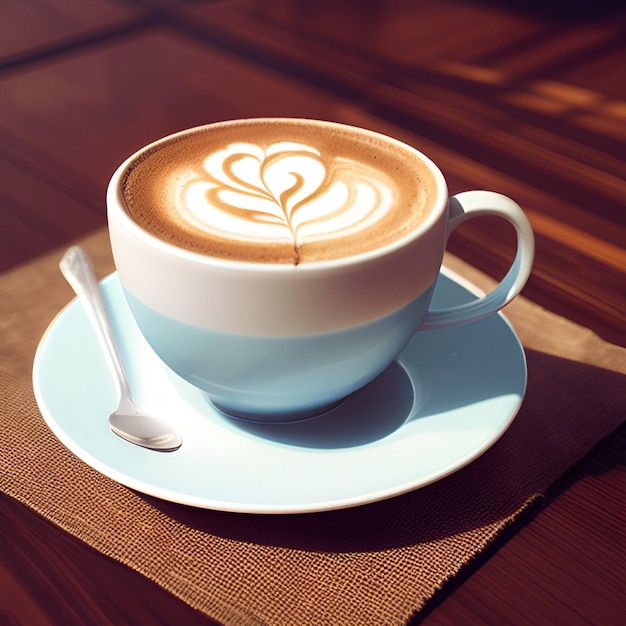 Una tazza di cappuccino Illustrazione realistica