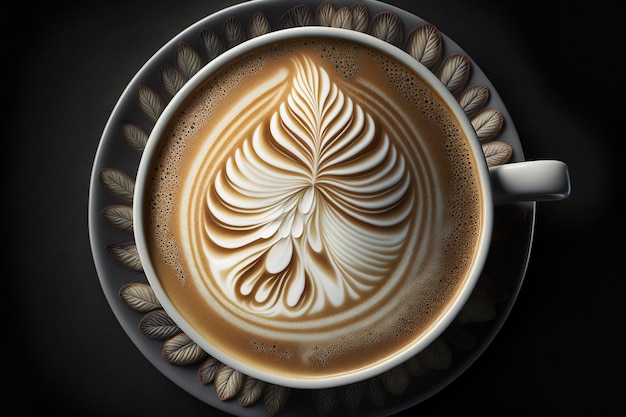 una tazza di delizioso caffè latte, ai creativa