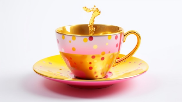 una tazza di tè con la promozione audace e giocosa di Ai Generative