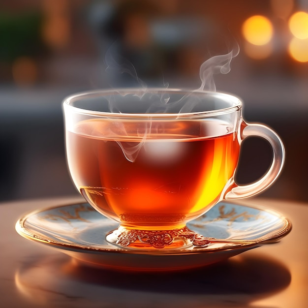 Una tazza di tè con vapore