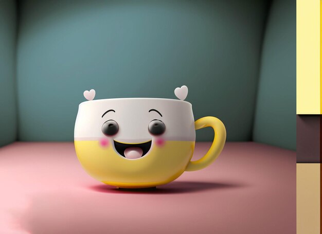 Una tazza di tè sorridente Giornata mondiale del sorriso