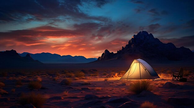 una tenda nel deserto