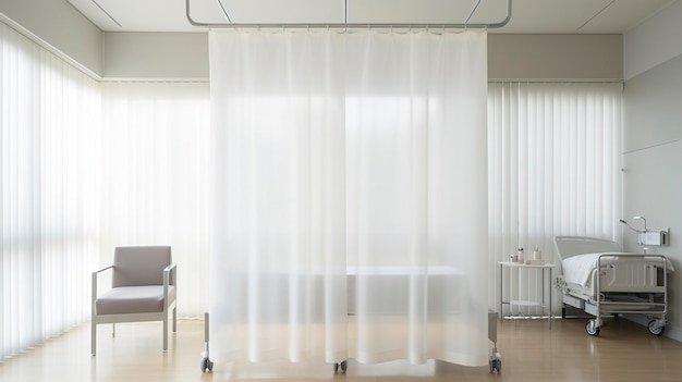 Una tenda o partizione per la privacy ospedaliera minimalista con un design personalizzabile
