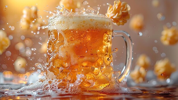 Una tentativa tazza di birra di vetro