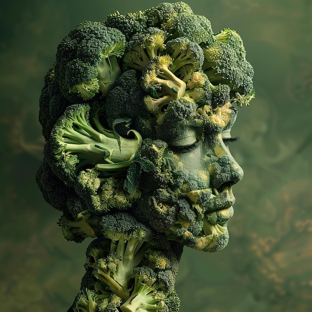 una testa di broccoli con una testa di Broccoli