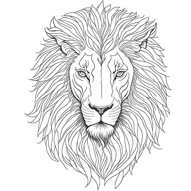 Una testa di leone con una grande criniera.