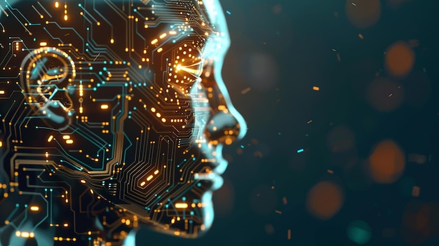 una testa di una donna con una faccia digitale e le parole x2 in basso