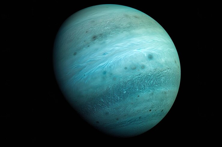 Una texture di foto zoom del pianeta Nettuno con colore blu nero