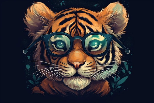 Una tigre con gli occhiali sopra