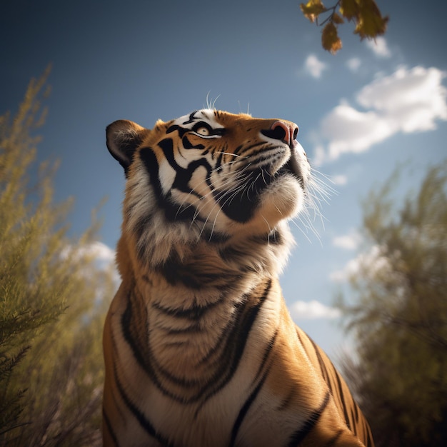 Una tigre con sopra la parola tigre