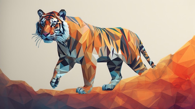 Una tigre moderna e minimalista