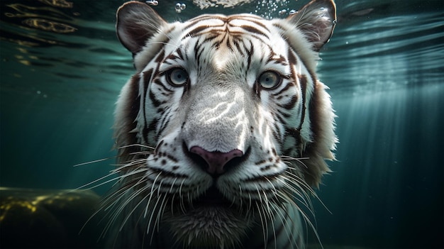 Una tigre nell'acqua con il titolo tigre