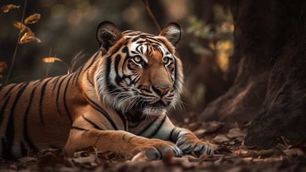 Una tigre nella foresta