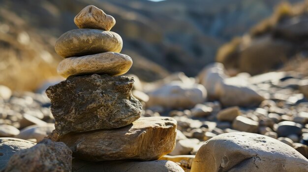 Una torre di rocce impilate