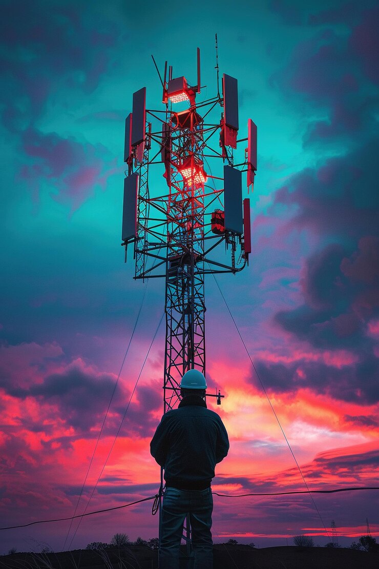 Una torre di telecomunicazioni fondamentale per la funzionalità della rete 5G