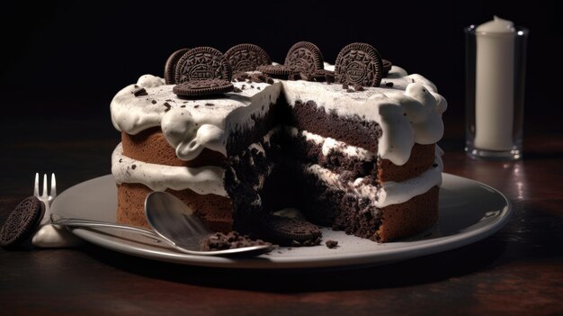 Una torta con biscotti Oreo sopra