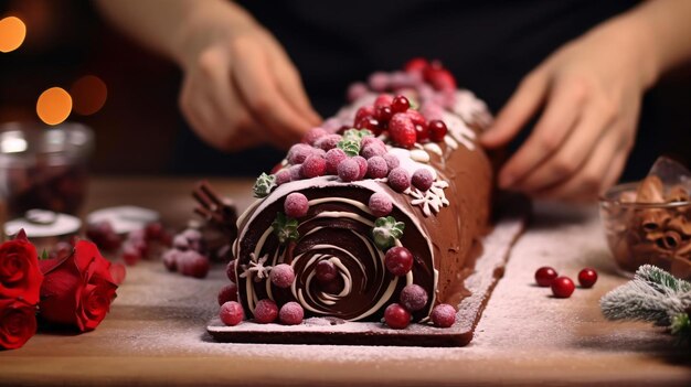 una torta con decorazioni