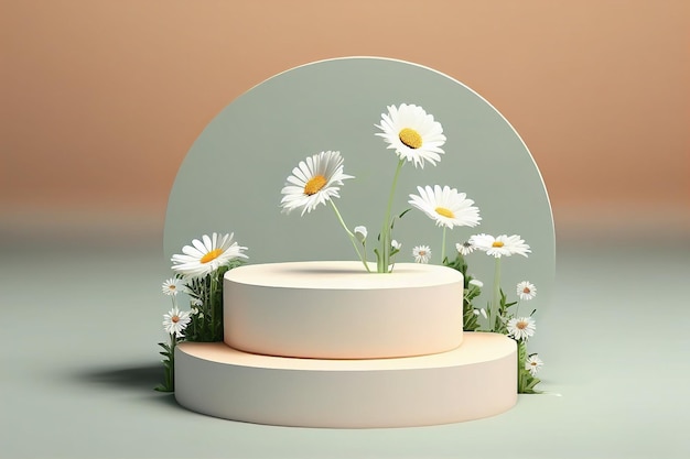 Una torta con dei fiori sopra