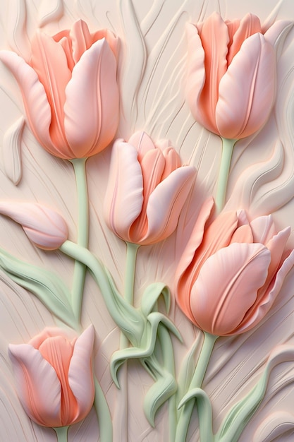 Una torta con sopra dei tulipani rosa